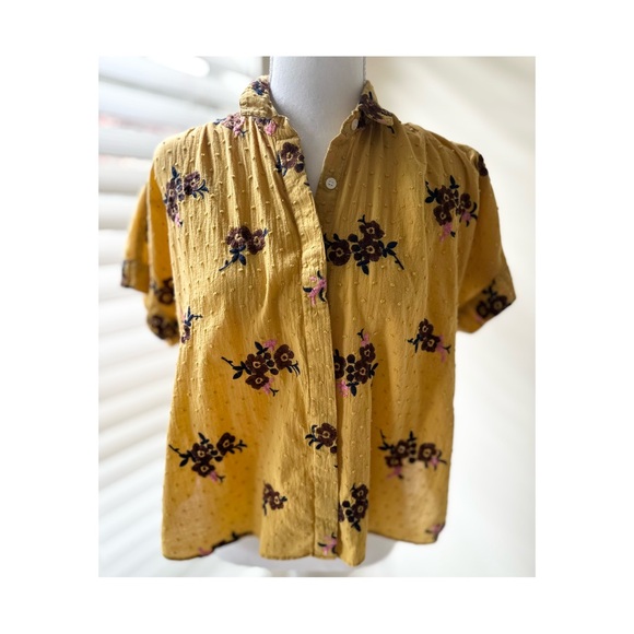 Madewell Tops - Madewell Yellow Floral Button Down Shirt